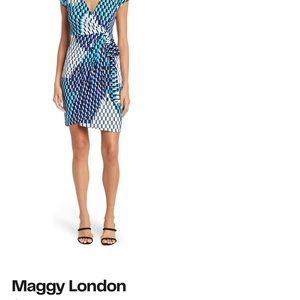 Maggy London Geometric Wrap Dress